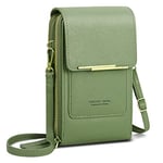 AIFILLE Petit Sac Bandouliere Telephone Portable Femme Fille Portefeuille Sac À Bandoulière en Cuir PU Porte Carte Porte Monnaie Mini Étui Pochette Sacoche pour Femmes Filles, Vert