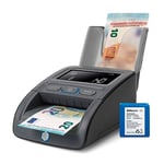 Safescan 155-S Complete détecteur de faux billets portable pour vérifier rapidement les billets - Détection sur 7 points - Machine de vérification d'argent 100% précise avec batterie et empileur