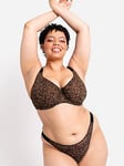 Curvy Kate Cool Cat Scooped Multiway Non-padded Underwired Balcony Bra - Leopard Brown, Brown, Size 32J, Women