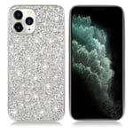 Glitter iPhone 12 Pro / iPhone 12 skal - Silver/Grå Silvergrå