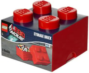 Lego Storage Brick 4 Movie Collection Red - New