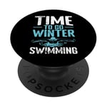 Il est temps d'aller nager en hiver PopSockets PopGrip Adhésif