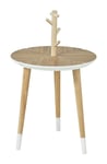 Table café Design avec support à Tasses Table d'appoint Ronde - 3 pieds - FBT38-WN FBT38-WN Sobuy