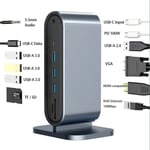 12 in 1 -telakointiasema Tipo C Type USB Hub 3 0 2 Extensor Splitter Adapter pystysuuntainen HDMI-yhteensopiva Rj45-telakka kannettavalle tietokoneelle