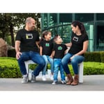 Familje Batteri T-shirt - Pappa Mamma Son & dotter Pappa : Large