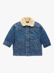 Purebaby Baby Shearling Fleece Denim Jacket, Blue