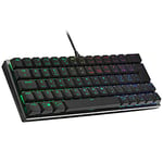 Cooler Master SK620 Clavier mécanique 60% Bronze avec commutateurs Rouges à Profil Bas, Touches améliorées et Design en Aluminium brossé, ES – QWERTY, Noir