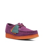 Clarks Wallabee 26168645 Womens Purple Oxfords & Lace Ups Casual Shoes