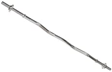 Signature Fitness Standard Threaded Curl Barbell Curl Bar with Collars, 48 inch, Chrome