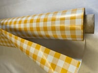 Nappe PVC carreaux VICHY JAUNE largeur 140 cm toile ciree au metre - vinyle