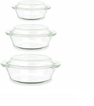 Vivalto Saucepans Set Borosilicate Glass Transparent 700 ml 1 L 1.5 L (Pack of 4)