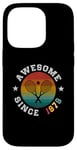 Coque pour iPhone 14 Pro Cadeau d'anniversaire joueur de tennis 46 ans génial depuis 1979