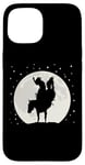 Coque pour iPhone 15 Bronco et cavalier dans la nuit au clair de lune