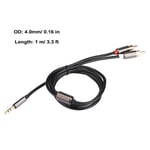 3.5mm Aux MaleTo 2RCA Male Cable Plug Stereo Cable Adapter Cord GF0