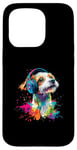 iPhone 15 Pro Artistic Colorful Jack Russell Terrier Headphones Dog Jacky Case