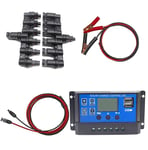 Regulatorpaket med solcellskablar, regulator 30A, och batterikablar, PWM