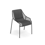 EMU - Heaven Chair, Black, Cushion: Dark Grey - Trädgårdsstolar - Jean-Marie Massaud - Svart