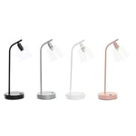 skrivbordslampa 22 x 15 x 46 cm silverglas svart grå rosa metall vit 220 v 40 b 25 w 4 st