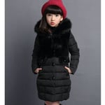 Doudoune Enfant Fille De Marque Avec À Large Col Fourrure Chaude Hiver Parka Fille Mi-Longue Slim Mode Manteau Fille -Zs307015