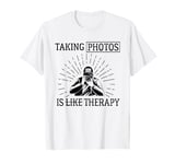 Taking photos is like therapy Photographer press Camera Men T-Shirt