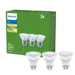 PHILIPS Lighting - Ultra-efficient LED LED Bulb (3 Pack), GU10, 2.4w (Eq. 50w), Cold White Light (4000K) - Energy Efficiency B