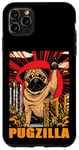 Coque pour iPhone 11 Pro Max Retro Pug Pugzilla Funny Dog Lover Japanese Movie Poster