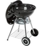 Helloshop26 - Bbq grill barbecue charbon de bois fumoir smoker - diamètre 41,5 cm barbecue rond avec couvercle et roues