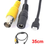 CCTV Camera Female BNC 5.5x2.1mm 13.7" DC Power Cable Cord Black Yellow