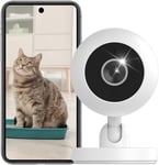 Caméra De Sécurité Intérieure Sans Fil, Moniteur De Caméra De Bébé Wifi Hd 1080P Avec Audio Bidirectionnel, Caméra De Surveillance À Domicile Pour Chien Bébé Aîné Panoramique