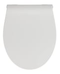 WENKO Abattant WC avec Frein de Chute Premium LED, lumière LED avec capteur Acoustique, Fixation INOX, Duroplast antibactérien, 36.8x44 cm, Blanc
