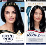 Clairol Nice'n Easy Permanent Colour + Root Touch Up (2 Black)