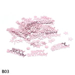 Silver Rose Gold 18 30 40 50 60 Confetti Happy Birthday Stars Pöytä-B03-ruusukulta