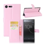 Sony Xperia XZ Premium litsipintainen nahkakotelo - Pinkki