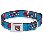 Buckle Down Cab Captain America Shield Bleu Marine Collier de Chien