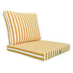 Coussins pour salon de jardin déhoussable 60x60cm - Rayure Jaune