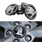 4-Pack - Skoda Centrumkåpor / Hjulnav Emblem - Bil 65 mm