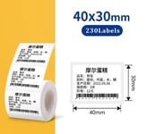 Papier thermique autocollant pour imprimante d'étiquettes,compatible avec la machine Phomemo M110,M220,M200,40mm - Type 40x30