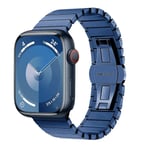 Metallrem för Apple Watch 9 8 7 45mm 41mm Ersättningsarmband i rostfritt stål för iwatch 6 5 4 3 2 SE 44mm 40mm Ultra/2 49mm Blue