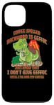 Coque pour iPhone 13 Coffee Spelled Backwards Is Eeffoc Funny T-Rex Dinosaur Dino