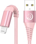 iPhone Charger Cable, Lightning Cable [1M+2M 2Pack] MFi Certified Pink 