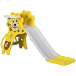 Kids Slide Indoor Childrens Slide Lion Design Basketball Hoop 18-36 Mths Yellow