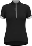 Odlo Women's T-shirt S/U Collar S/S 1/2 Zip Essential Black/White, M