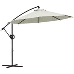 Outsunny Parasol déporté octogonal parasol inclinable parasol extérieur Ø2,93 x 2,60 m avec manivelle protection UV pour balcon patio terrasse pied en aluminium crème