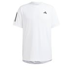 adidas Men's Club 3-Stripes Tennis Tee, White, XL