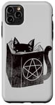 Coque pour iPhone 11 Pro Max SataniCat Pentagramme Chat Satan Demon Necronomicon Lover