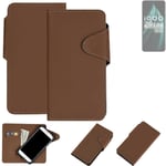 Protective cover for Vivo iQOO Z9 Lite 5G flip case faux leather brown mobile ph