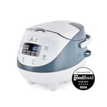 Yum Asia Panda Mini Rice Cooker With Ninja Ceramic Bowl and Advanced Fuzzy Logic (3.5 cup, 0.63 litre) 4 Rice Cooking Functions, 4 Multicooker functions, LED display, 220-240V (White and Grey)