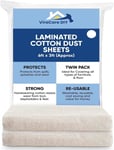 2 x Laminated Cotton Dust Sheets for Painting & Decorating 6'x3' (1.8mx0.9m)... 