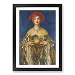 Big Box Art Frank Cowper Cadogan The Golden Bowl Framed Wall Art Picture Print Ready to Hang, Oak A2 (62 x 45 cm)