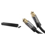 Sharp HT-SB107 2.0 Mini Barre de Son Bluetooth Noir & KabelDirekt – 0,5m câble Audio numérique Optique/câble TOSLINK Pro Series